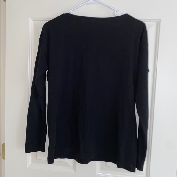 Talbots Black Top with Button Detail - Picture 5 of 5